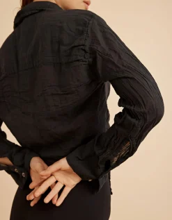 Crop-Bluse mit Binde-Detail