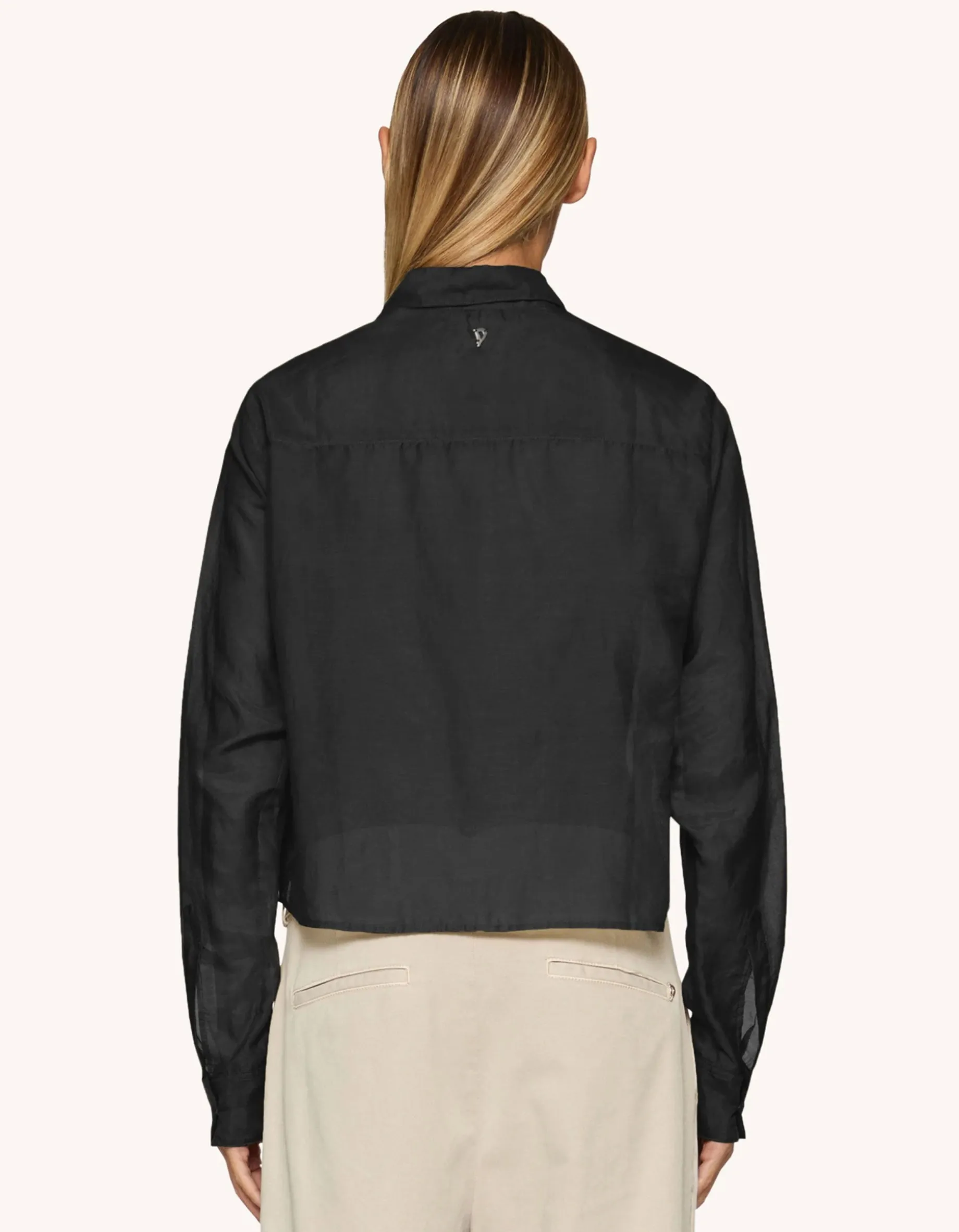 Cropped Bluse mit Seidenanteil