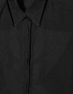 Cropped Bluse mit Seidenanteil