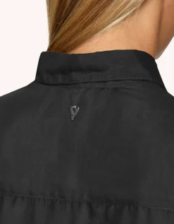 Cropped Bluse mit Seidenanteil