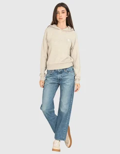 Cropped Hoodie mit Logo-Stickerei