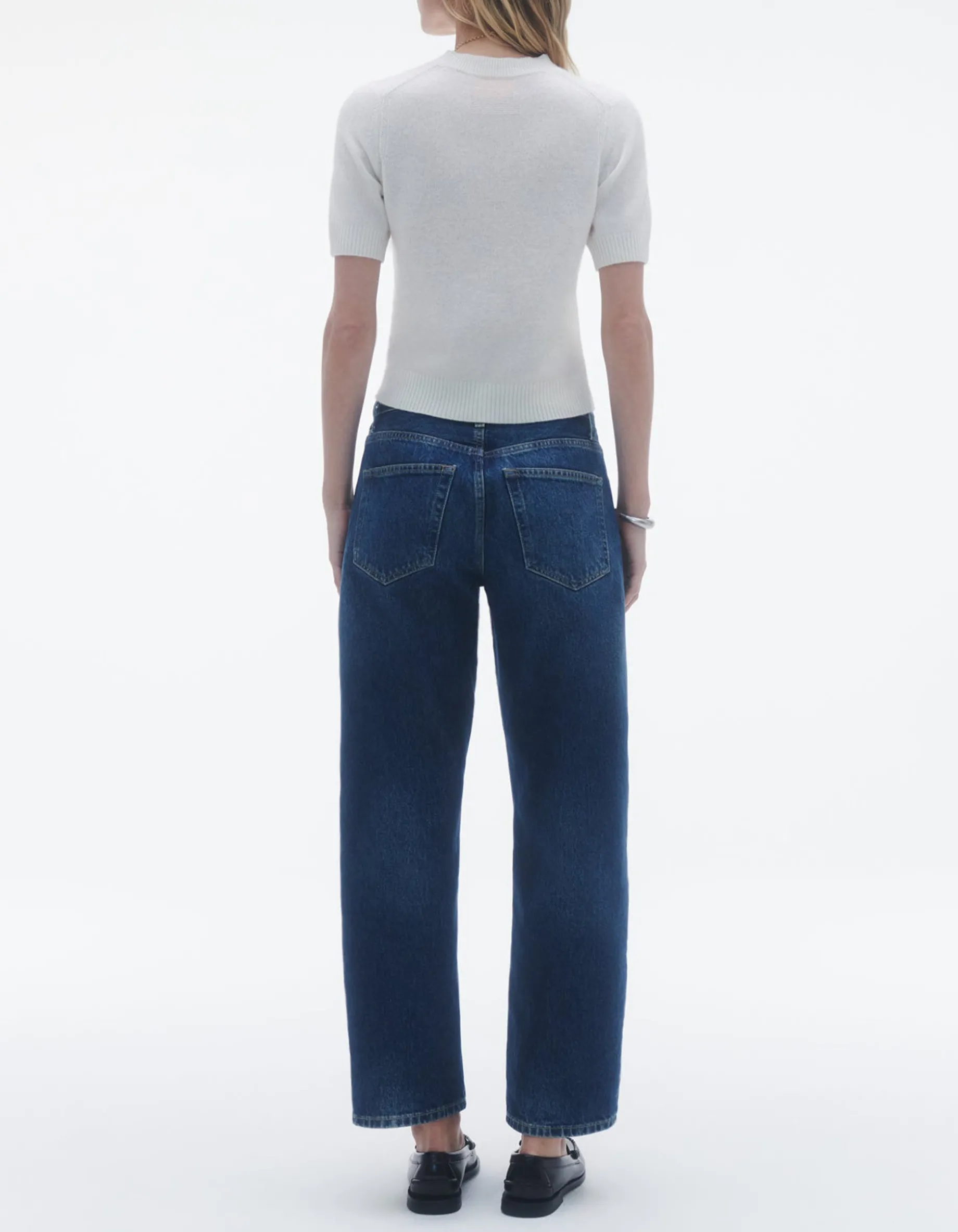 Cropped Kaschmir Strick T-Shirt