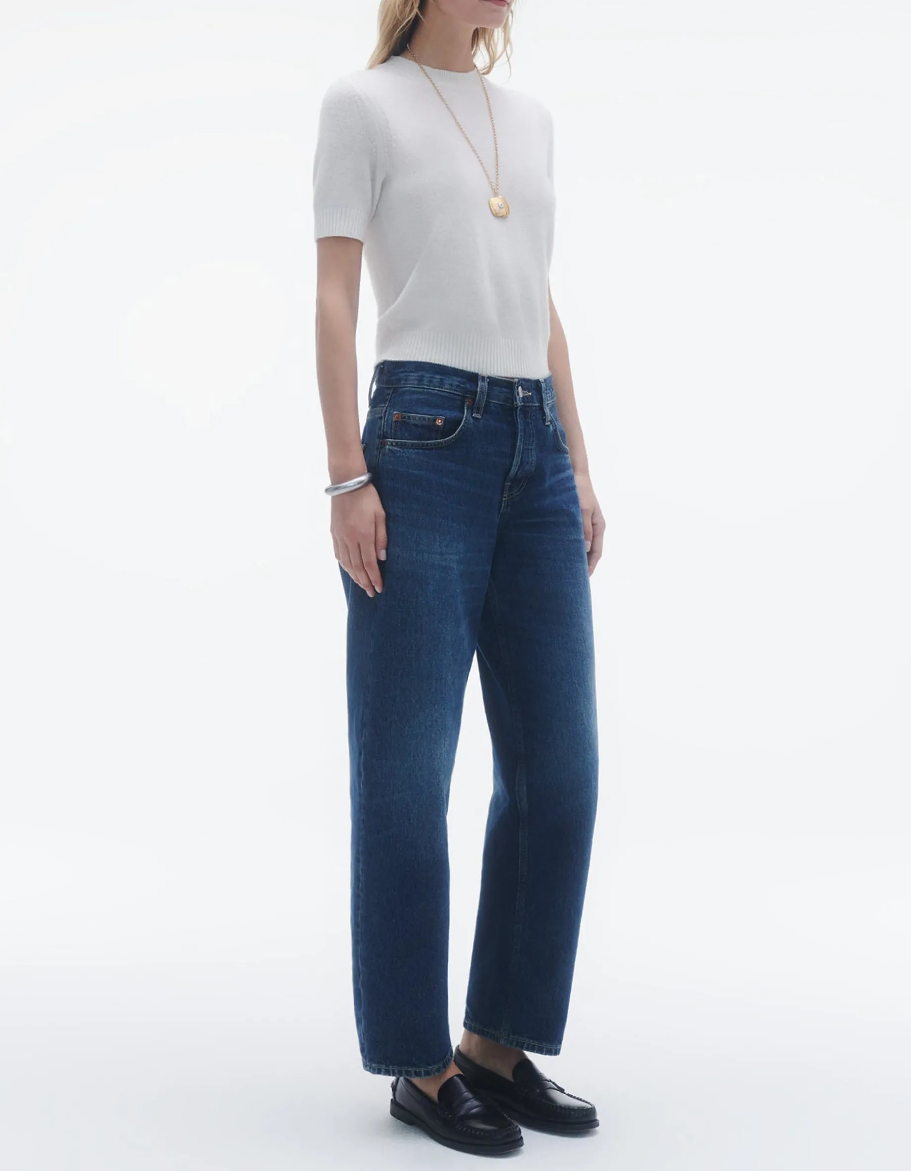 Cropped Kaschmir Strick T-Shirt