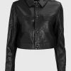 Cropped Lammlederjacke