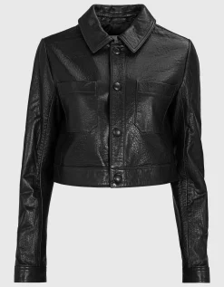 Cropped Lammlederjacke