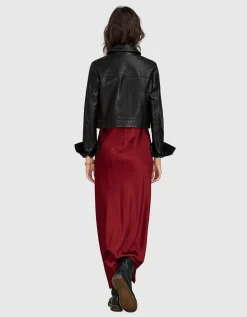 Cropped Lammlederjacke