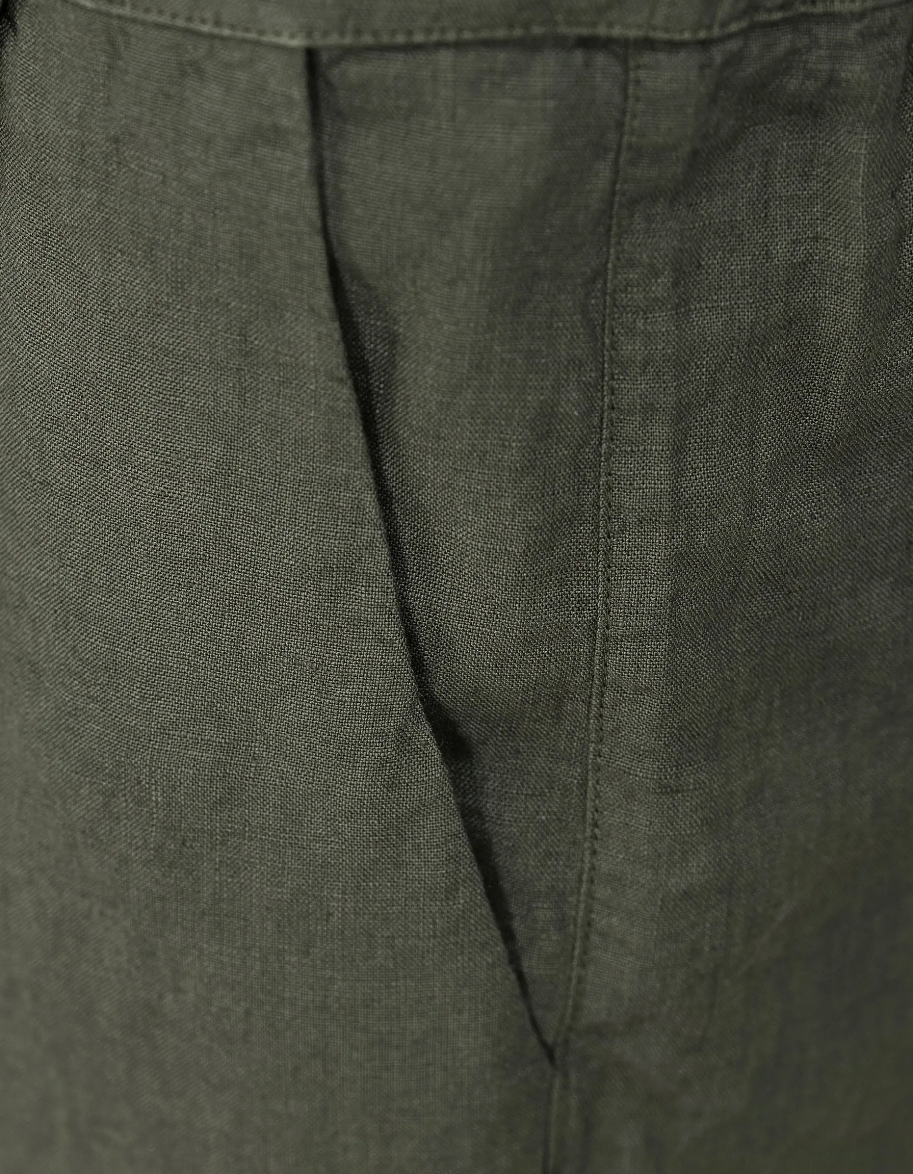 Cropped Leinen Hose mit Eingrifftaschen