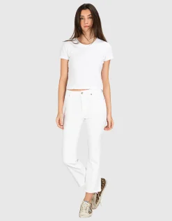 Cropped T-Shirt mit Rundhalsausschnitt