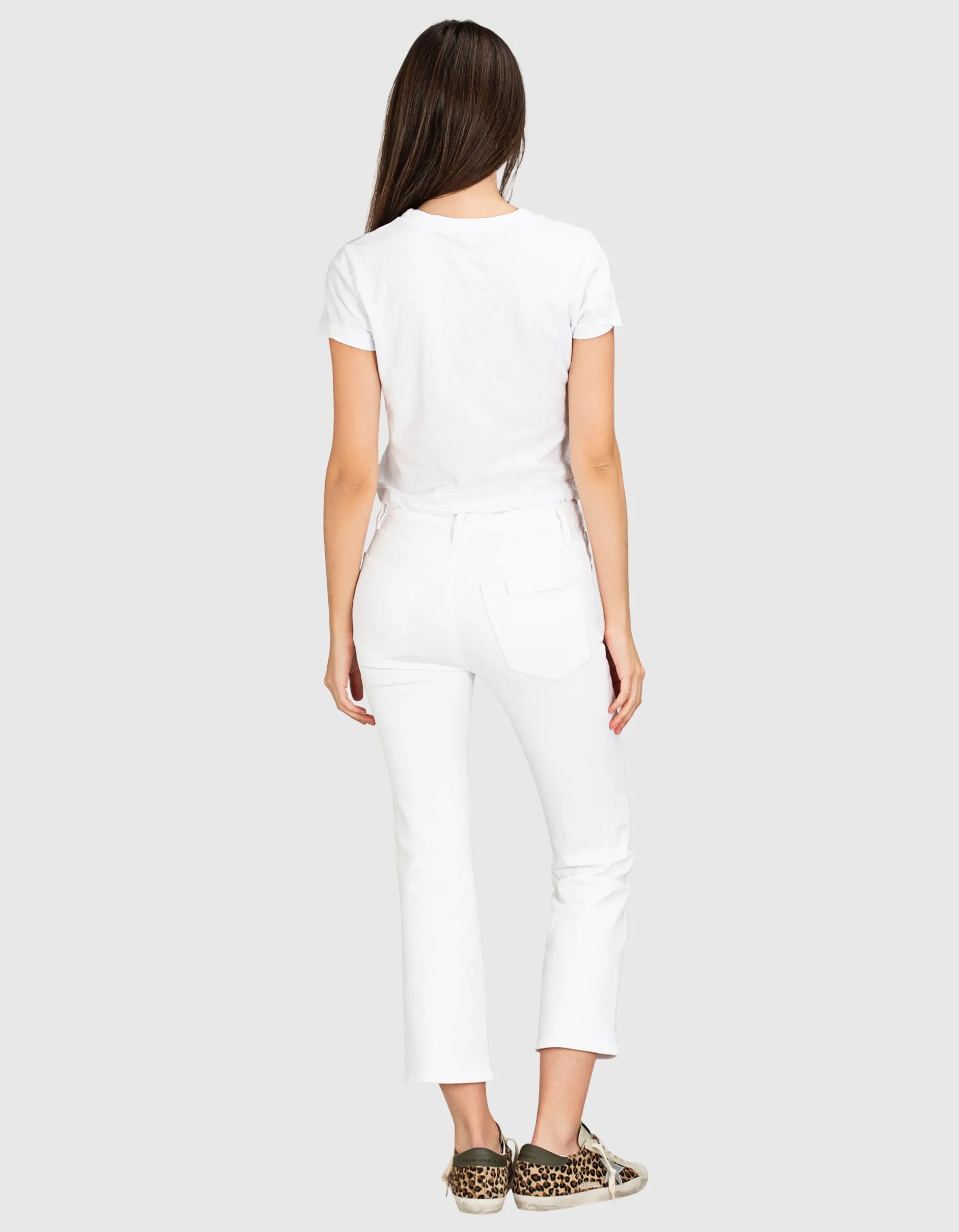 Cropped T-Shirt mit Rundhalsausschnitt