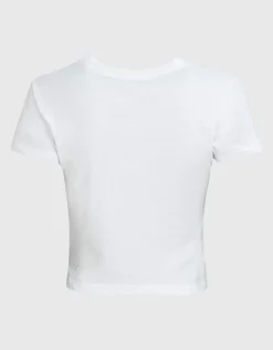 Cropped T-Shirt mit Rundhalsausschnitt