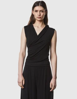 Crop-Top in Wickel-Optik mit Kapuze