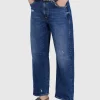 Destroyed Barrel-Leg Jeans