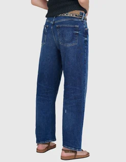 Destroyed Barrel-Leg Jeans