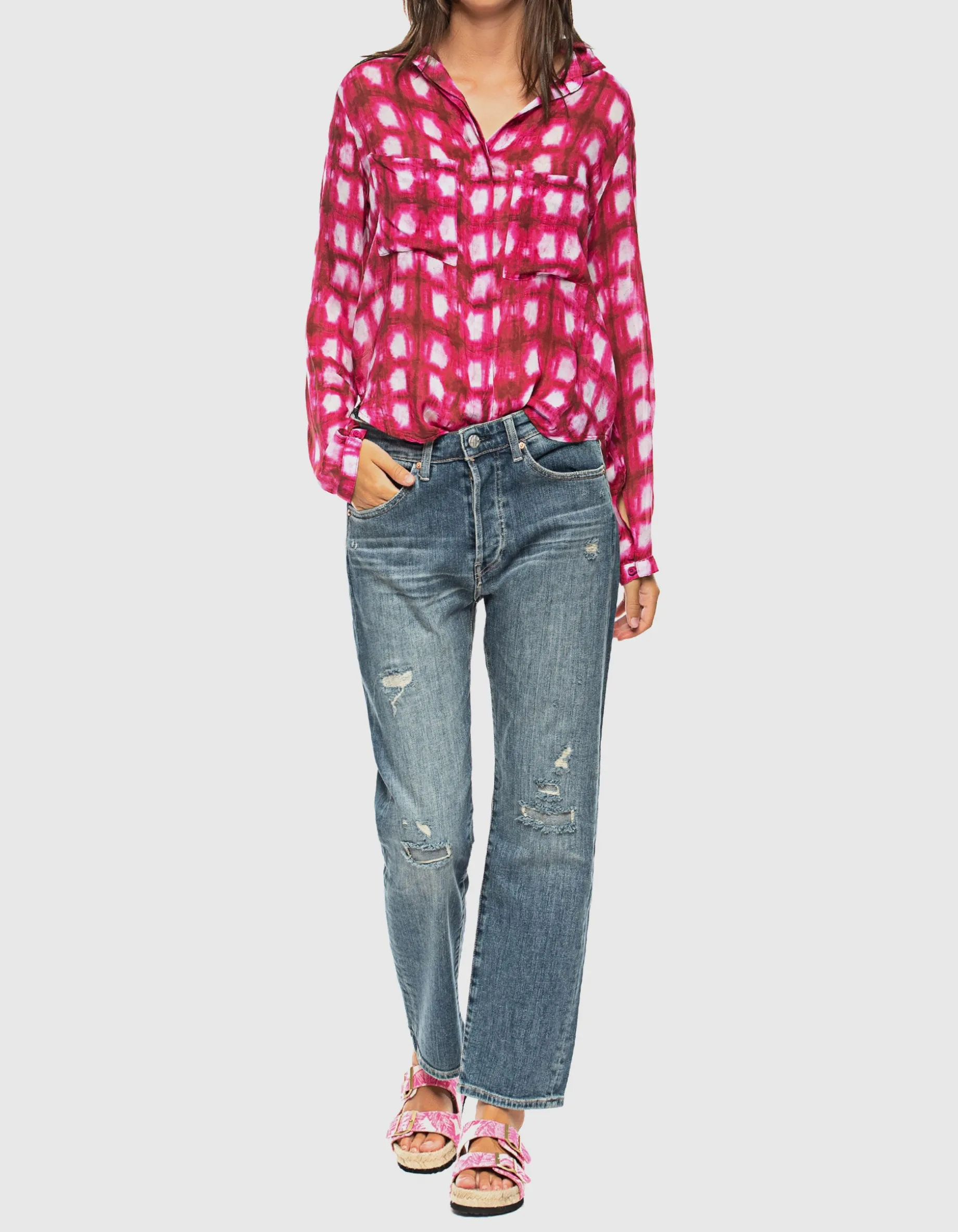 Destroyed Straight-Leg-Jeans