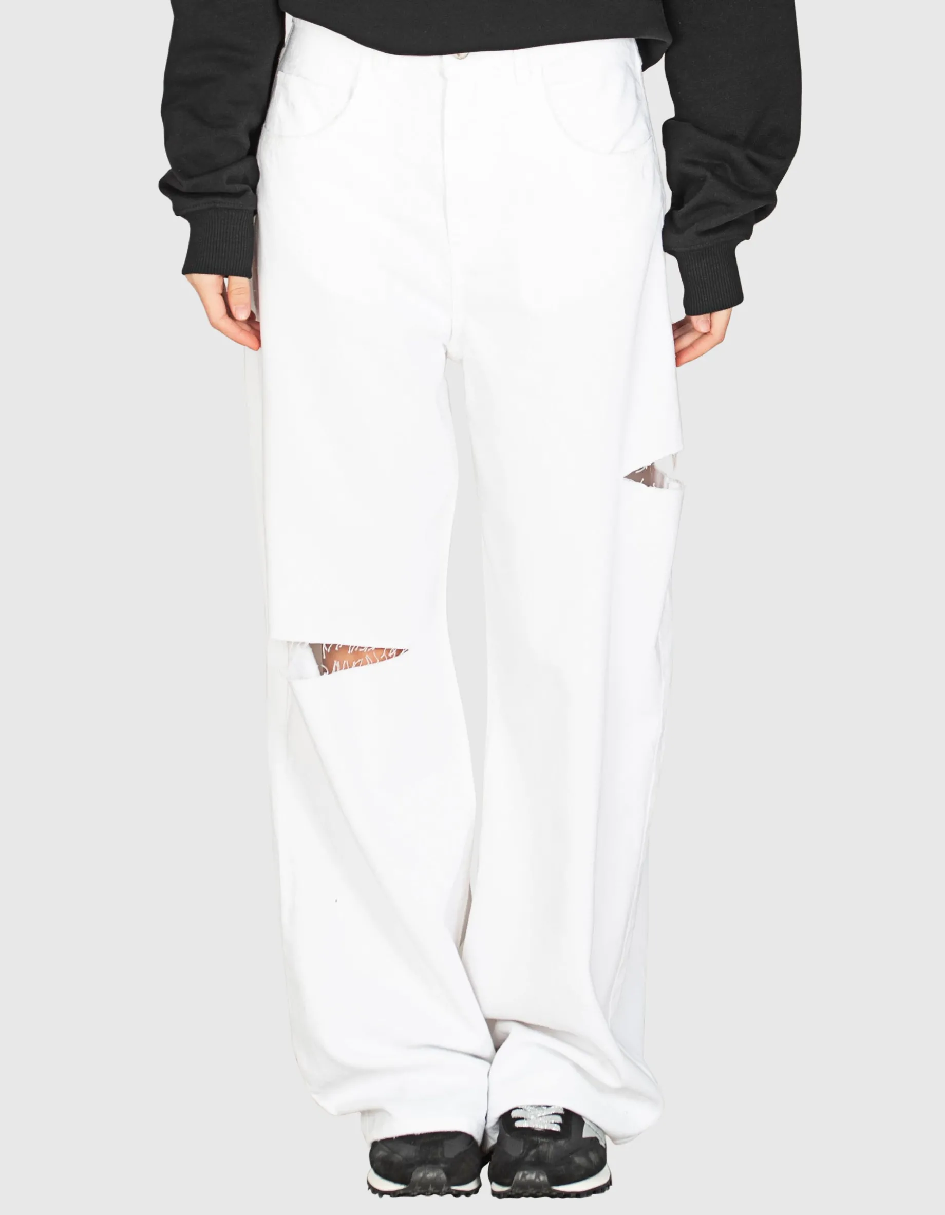 Destroyed Wide-Leg Jeans Poppy