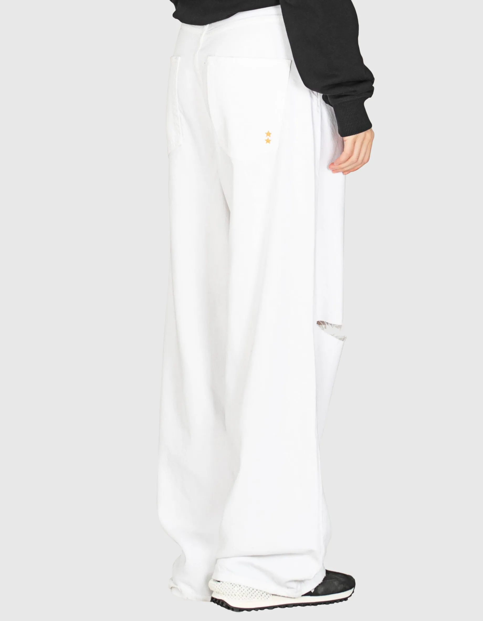 Destroyed Wide-Leg Jeans Poppy