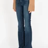 Destroyed-Look Flared-Leg Jeans