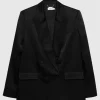 Doppelreihiger Satin-Blazer