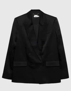 Doppelreihiger Satin-Blazer
