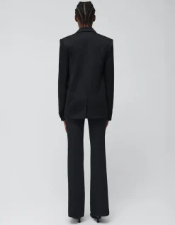 Doppelreihiger Satin-Blazer
