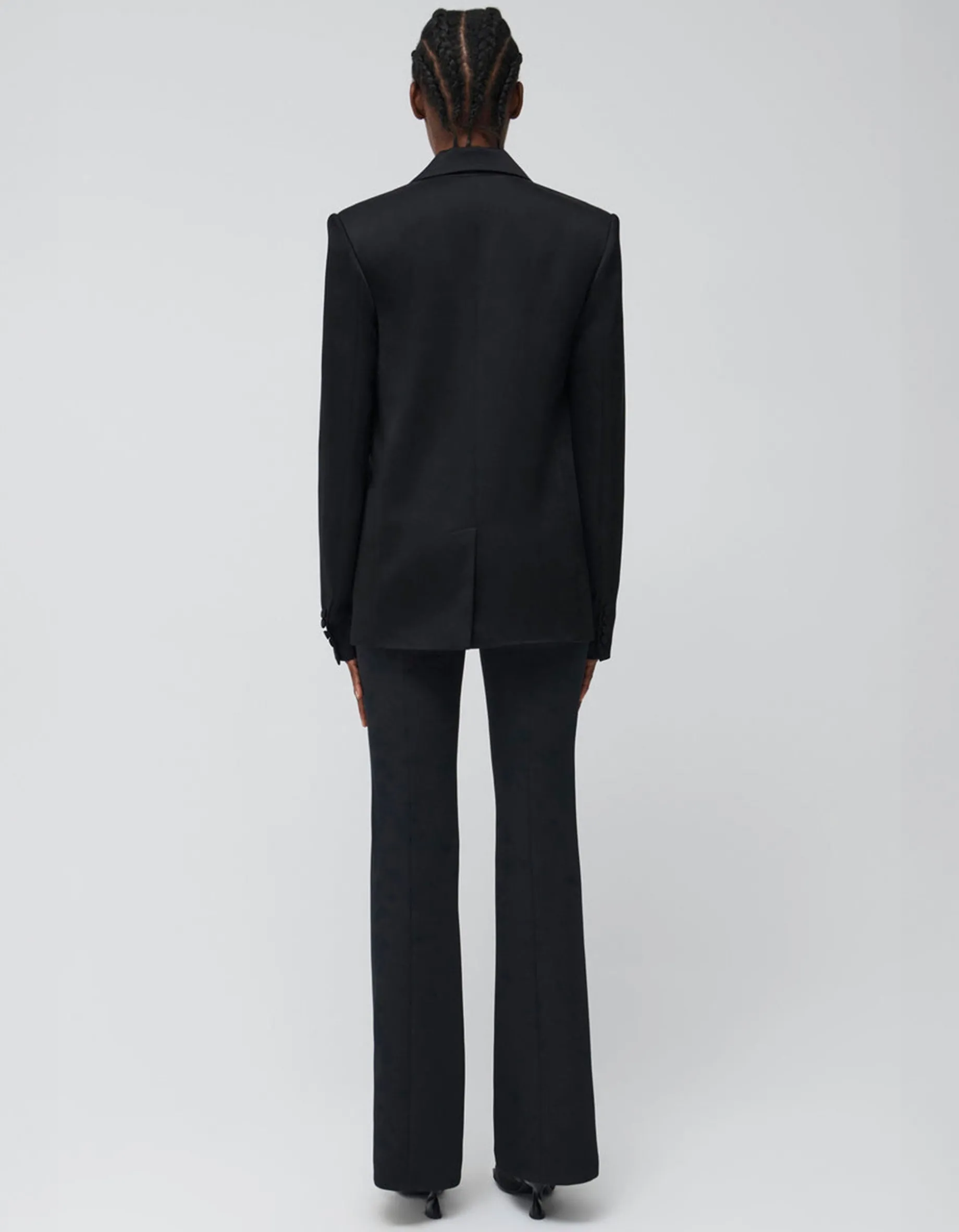Doppelreihiger Satin-Blazer