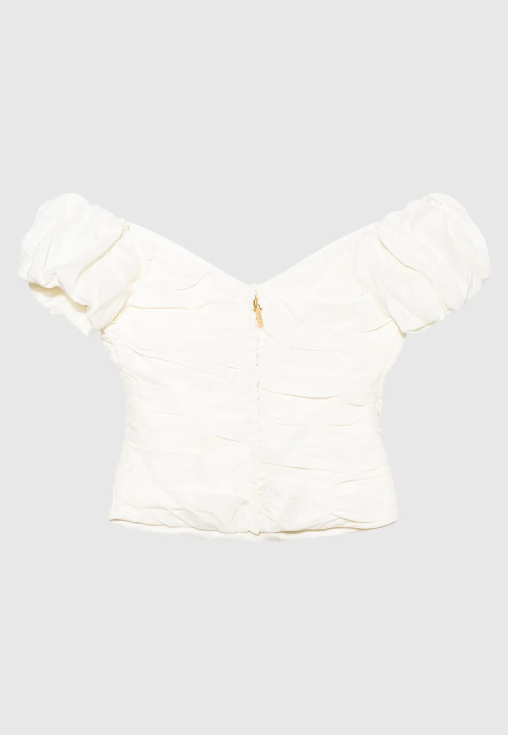 Drapiertes Leinen-Mix Blusen-Top