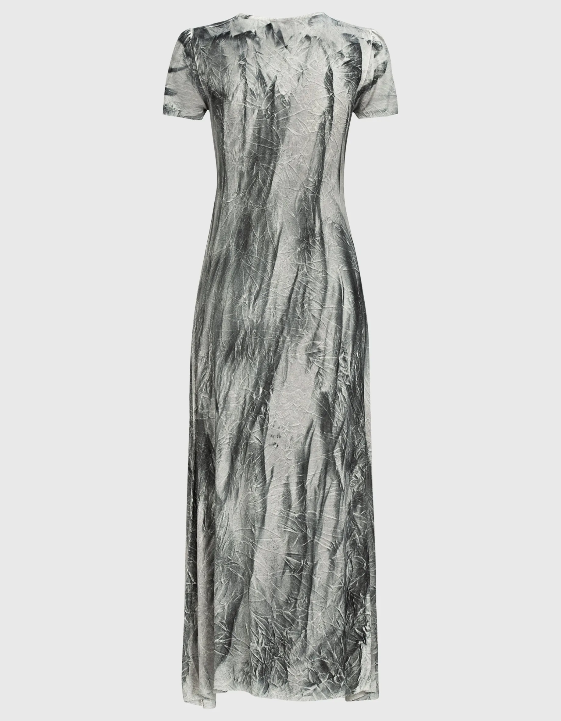 Feinripp-Batik-Kleid mit Seiden-Anteil