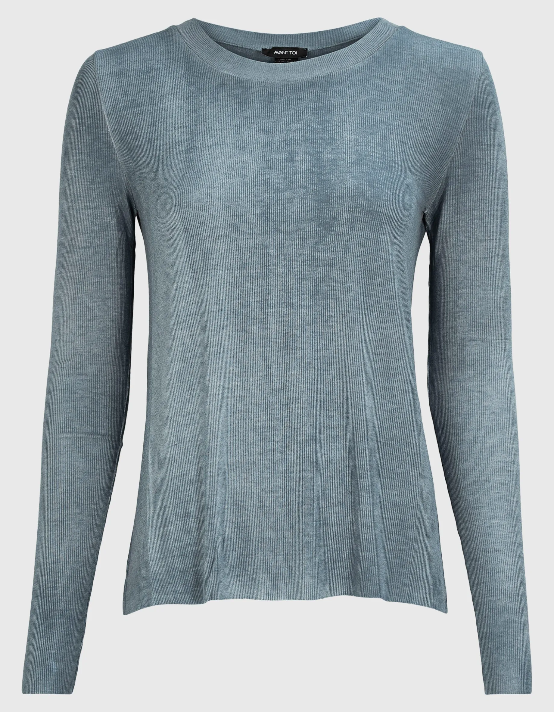 Feinripp-Longsleeve mit Seiden-Anteil