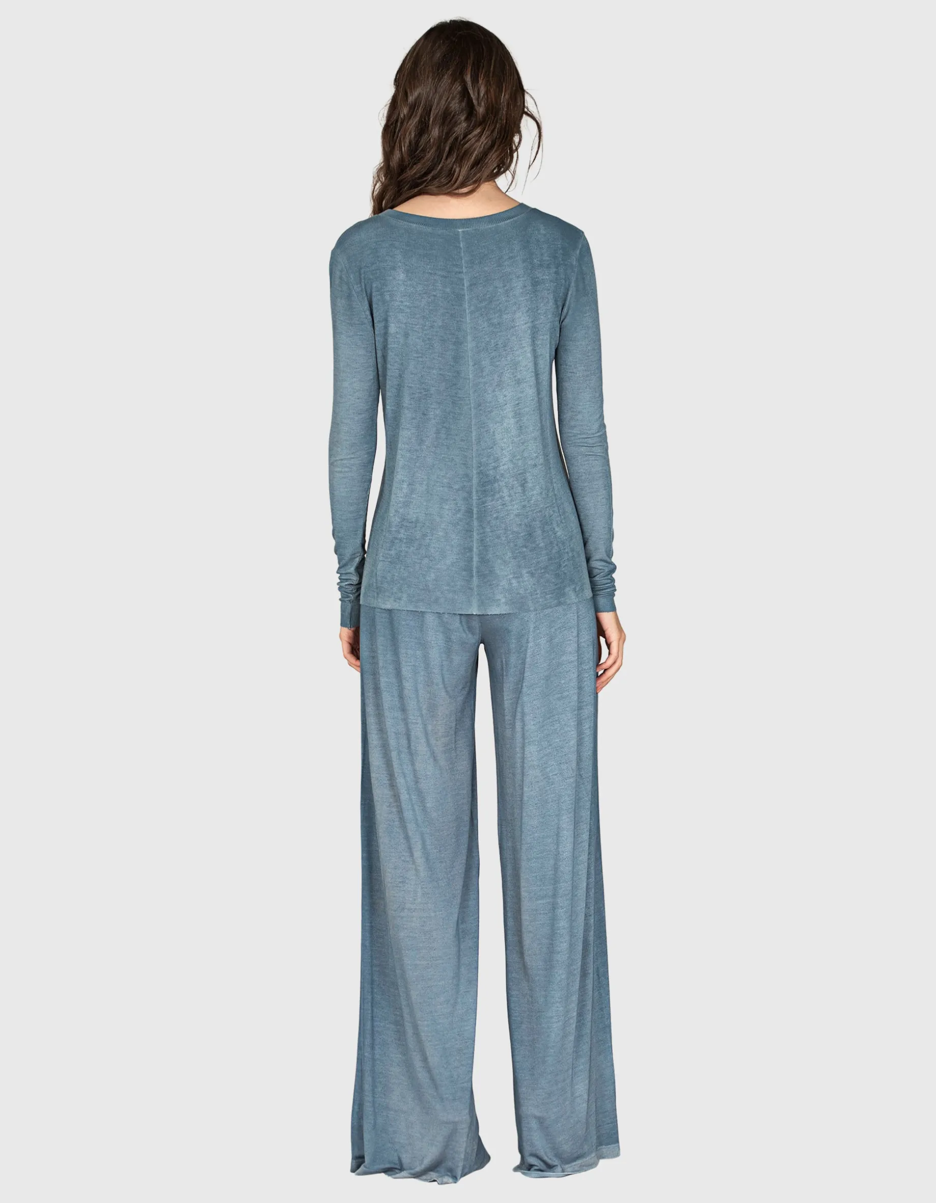 Feinripp-Longsleeve mit Seiden-Anteil