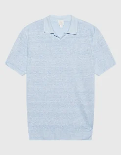 Feinstrick Leinen-Poloshirt