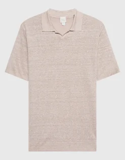 Feinstrick Leinen-Poloshirt