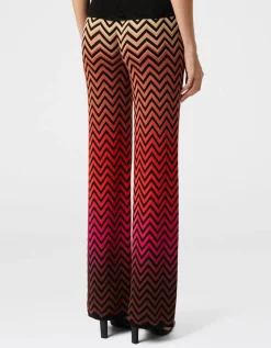 Feinstrickhose mit Dégradé-Chevron-Motiv