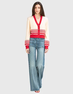 Flare-Leg Jeans Florence mit aufgesetzten Taschen