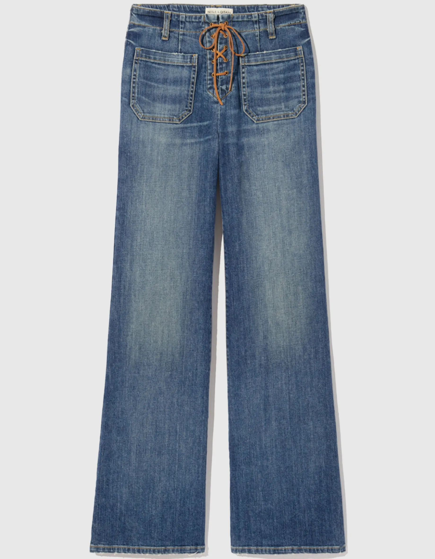 Flare-Leg Jeans Florence mit Wildleder-Schnürung