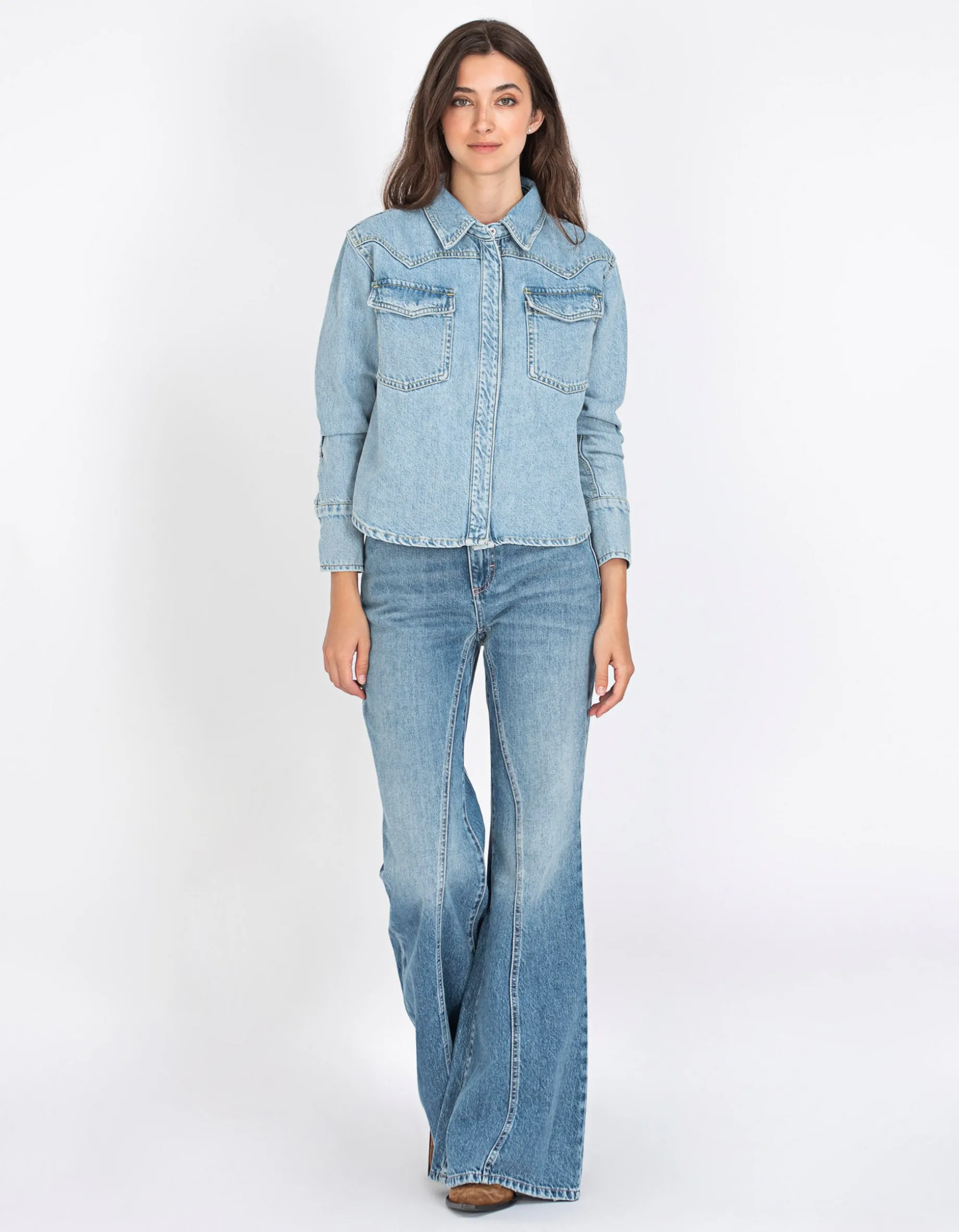 Flare-Leg Jeans Stella mit Ziernähten