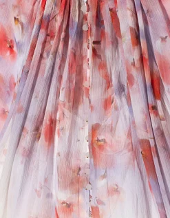Florale Bluse Crush mit dekorativen Knöpfen