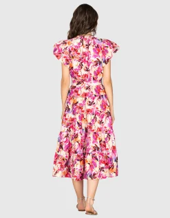 Florales Kleid mit Bindegürtel