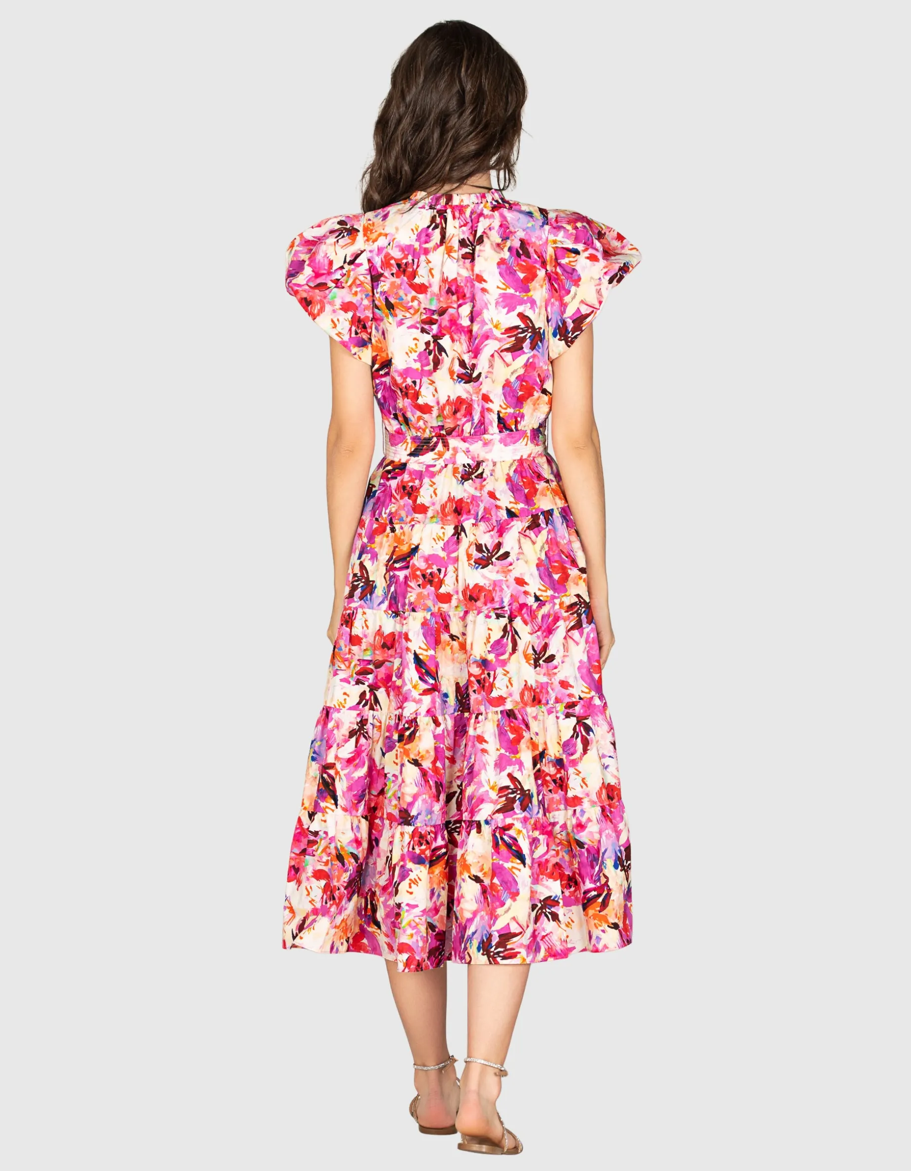 Florales Kleid mit Bindegürtel