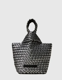 Geflochtene Neopren-Beuteltasche mit Metallfinish