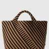 Geflochtene Tote Bag St. Barths Medium Graphic Stripe mit Pouch