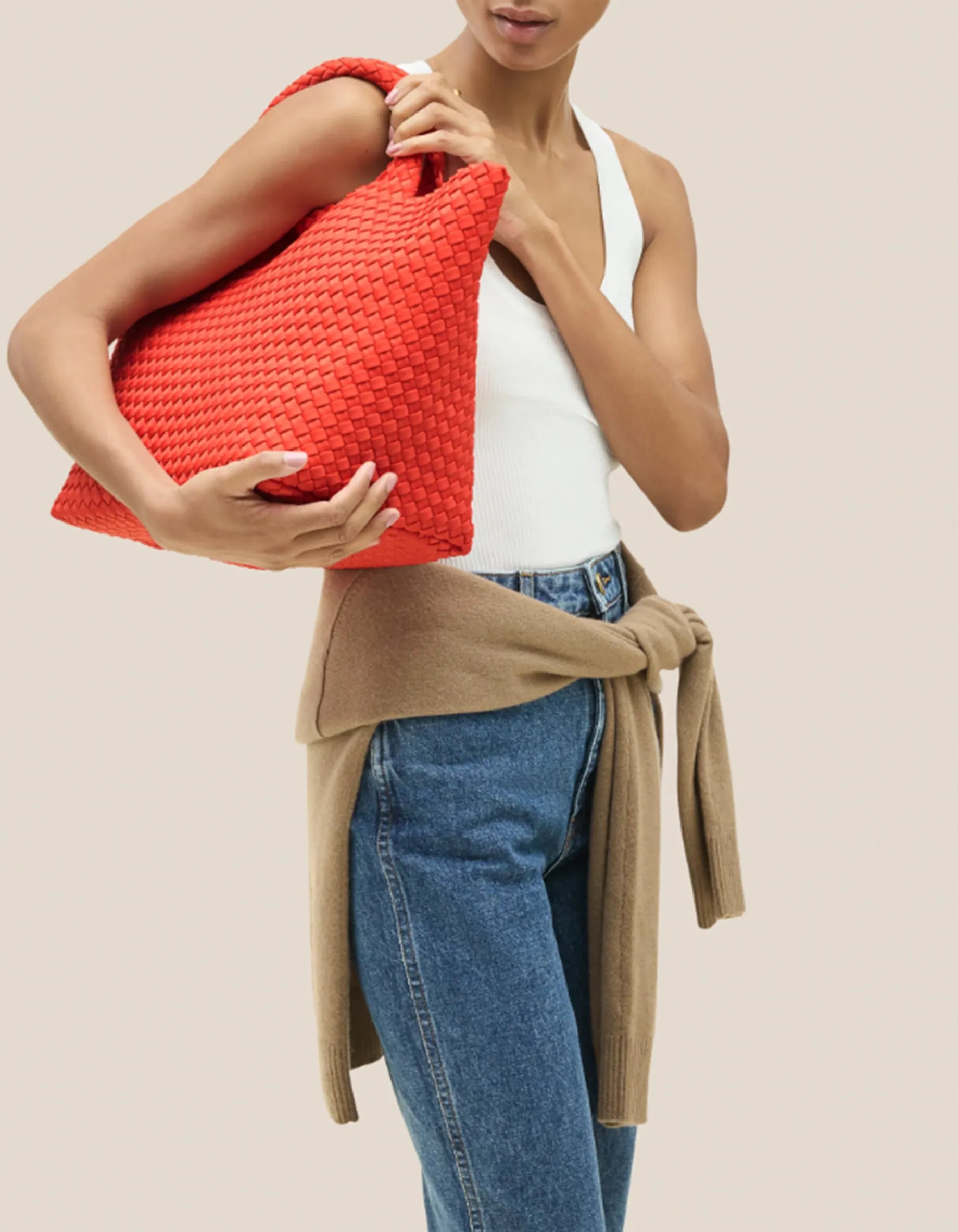 Geflochtene Tote Bag St. Barths Medium mit Pouch