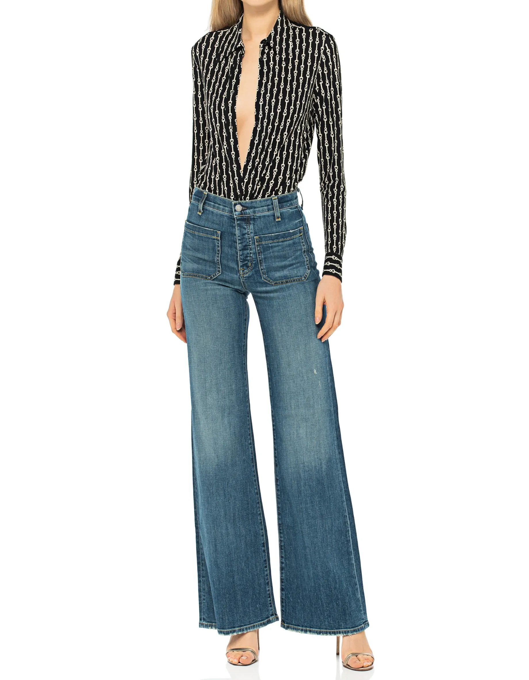 Gemusterte Bluse