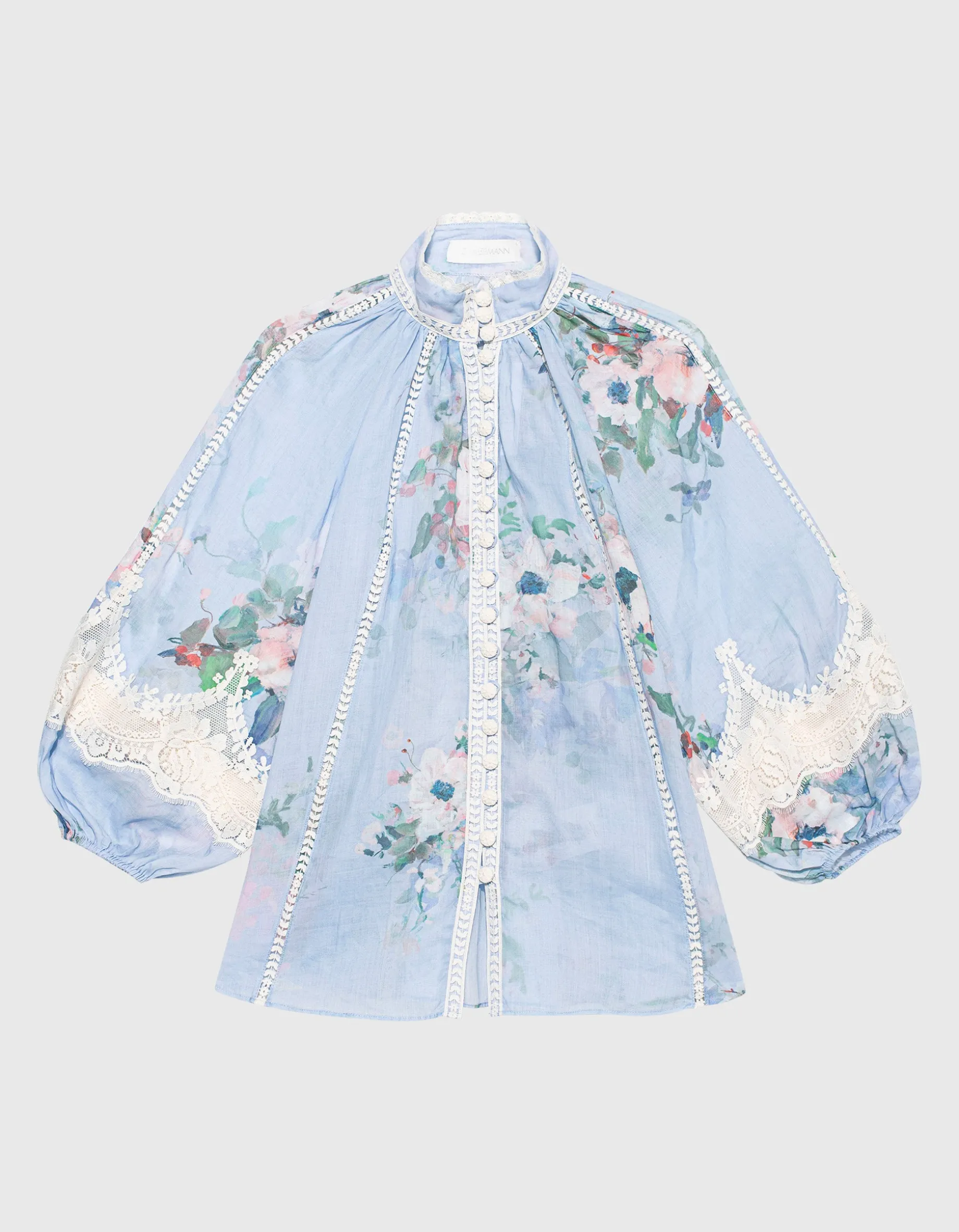 Gemusterte Bluse Everley mit Spitzen-Details
