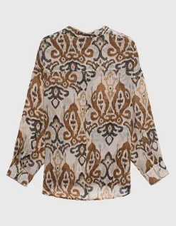 Gemusterte Oversize Bluse