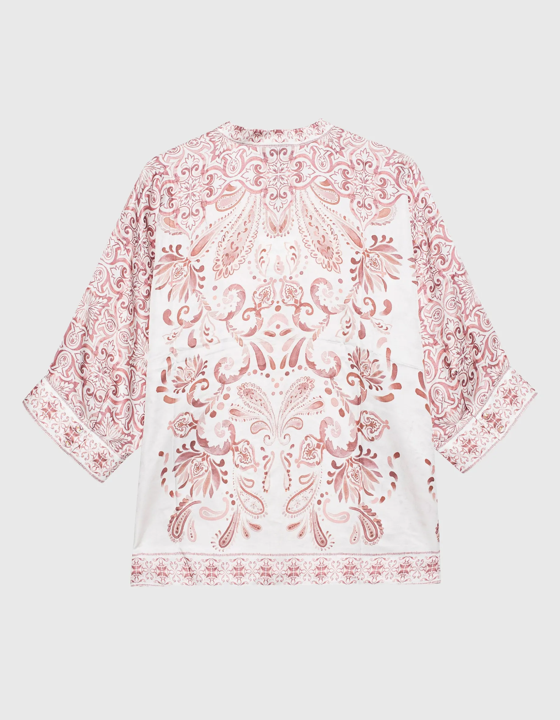 Gemusterte Oversize-Bluse mit Seidenanteil