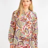 Gemusterte Oversize-Seiden-Bluse