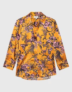 Gemusterte Seiden Bluse