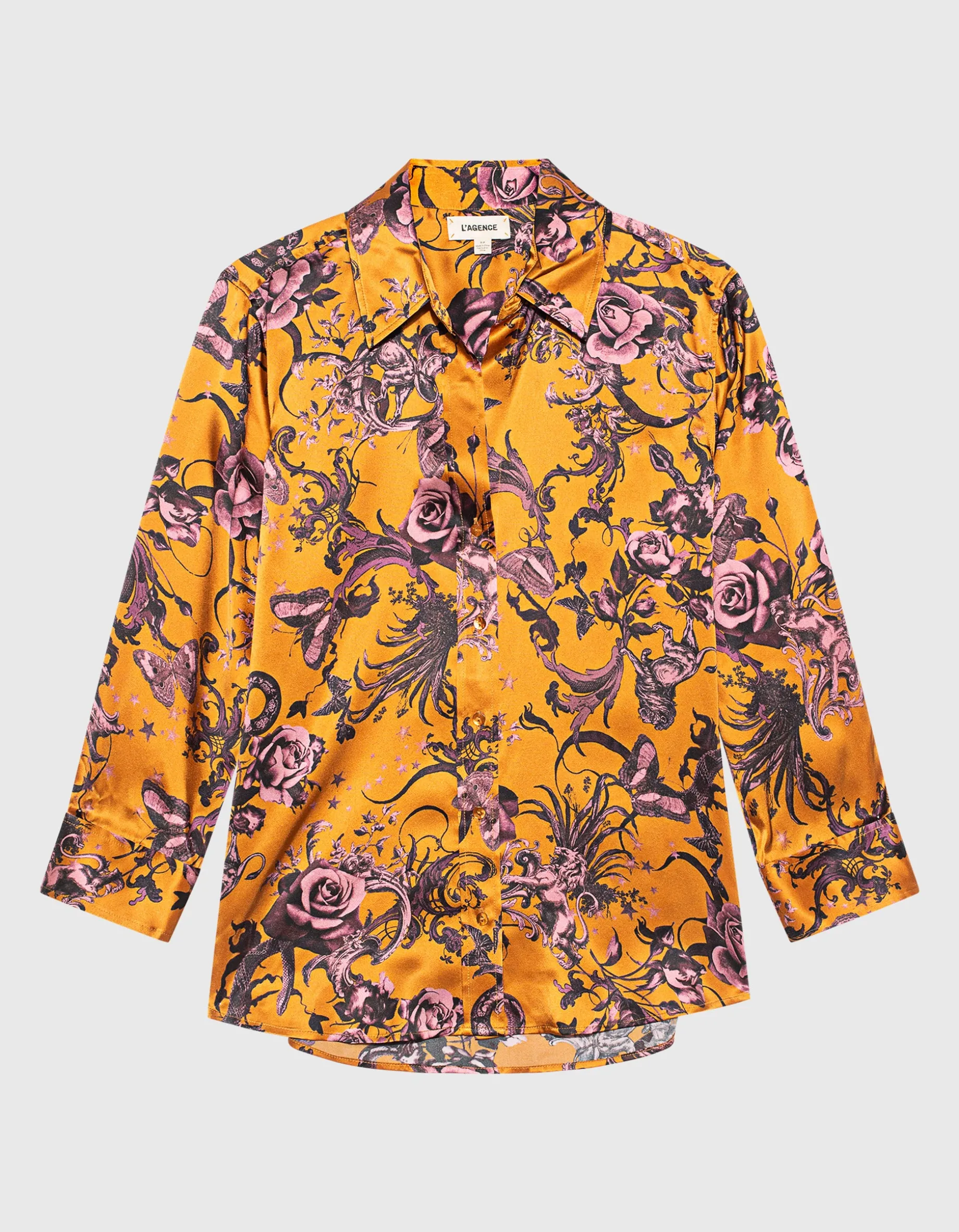 Gemusterte Seiden Bluse