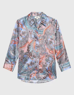 Gemusterte Seiden Bluse