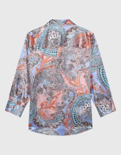Gemusterte Seiden Bluse